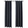 vidaXL Cortinas blackout c/ argolas em metal 2 pcs 140x245cm antracite