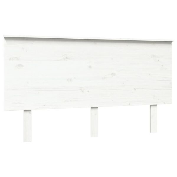 vidaXL Cabeceira de cama 144x6x82,5 cm pinho maci&ccedil;o branco