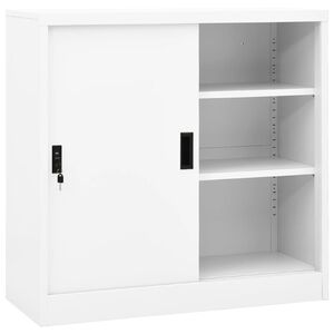 vidaXL Arm&aacute;rio de escrit&oacute;rio c/ porta deslizante 90x40x90cm a&ccedil;o branco