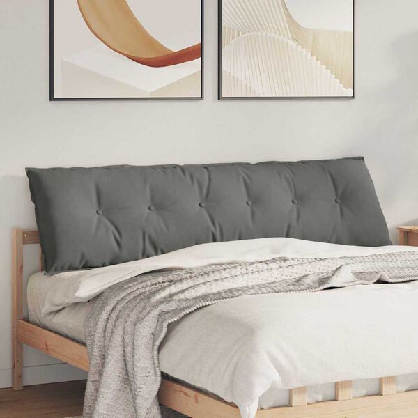 vidaXL Travesseiro para Costas Cinza Escuro 180 x 50 cm