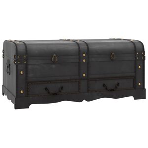 vidaXL Arca/bau de arruma&ccedil;&atilde;o em madeira preto 90x51x42 cm