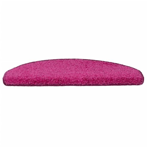 vidaXL Tapetes de escada 15 pe&ccedil;as 65x21x4 cm rosa semicircular grande