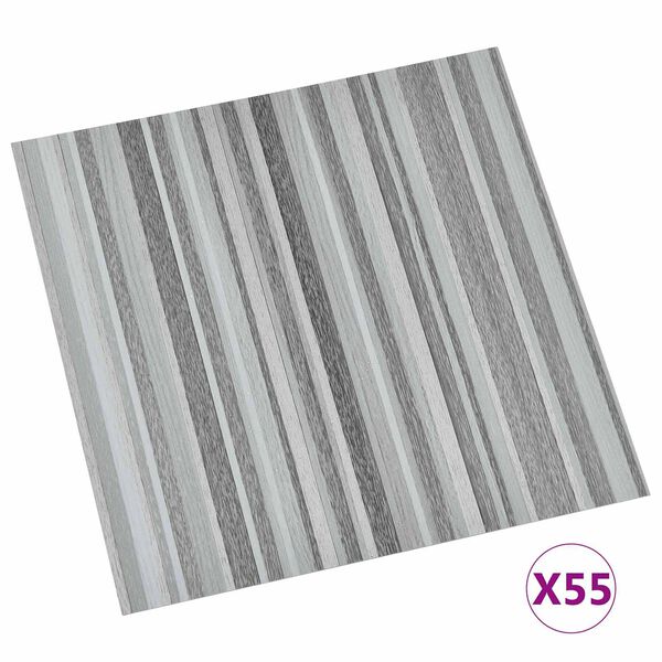vidaXL Pranchas de Piso 55 pcs Cinzento-claro 5,11 m&sup2; PVC