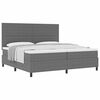 vidaXL Cama Box com cabeceira Cinza Claro e Branco 200 x 200 cm