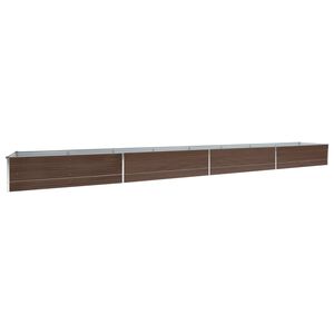 vidaXL Canteiro elevado de jardim a&ccedil;o galvanizado 600x80x45cm castanho