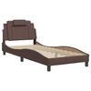 vidaXL Estrutura de cama Viana sem colch&atilde;o 90x200 cm couro artificial castanho