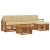 vidaXL Conjunto de Sof&aacute;s para Exterior 6 unid. Natural e Bege