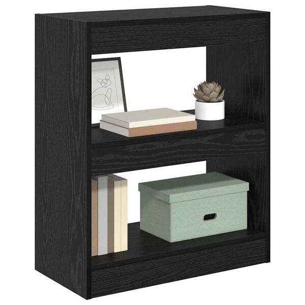 vidaXL Gabinete de Livros Carvalho Preto 60 x 30 x 72 cm