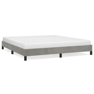 vidaXL Estrutura de cama sem colch&atilde;o 180x200 cm veludo cinzento-claro