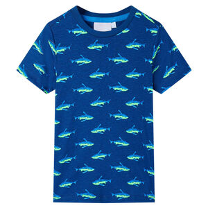 vidaXL T-shirt para crian&ccedil;a azul-escuro 92