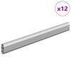 vidaXL Viga de Closet 12 pcs Prateado 264 x 15 x 29 mm