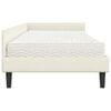 vidaXL Estrutura de Cama de Canto com Colch&atilde;o 2 pcs Creme Veludo