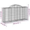 vidaXL Cestos gabião arqueados 13 pcs 200x50x100/120 ferro galvanizado