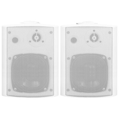 vidaXL Colunas de som para parede interior/exterior 2 pcs 100 W branco