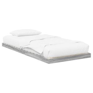 vidaXL Estrutura de cama de ch&atilde;o Cinza Sonoma 90 x 190 cm