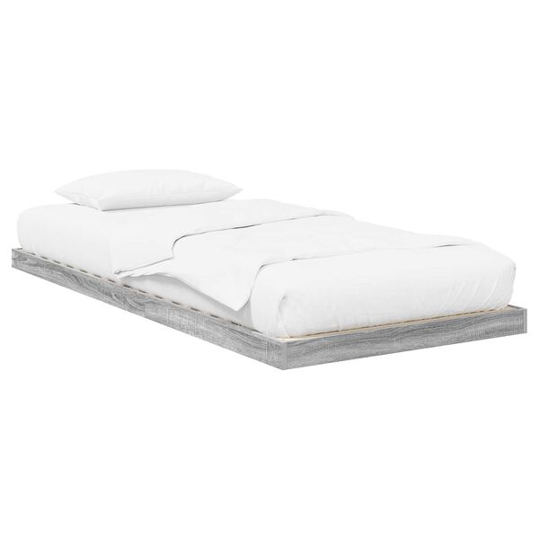 vidaXL Estrutura de cama de ch&atilde;o Cinza Sonoma 86,5 x 190 cm