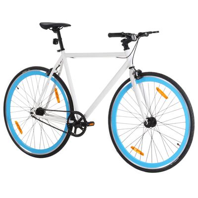 vidaXL Bicicleta de mudanças fixas 700c 51 cm branco e azul