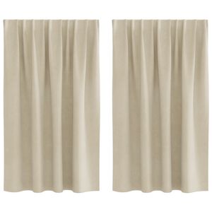 vidaXL Cortinas opacas 2 pcs Creme 140 x 140 cm Veludo