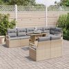 vidaXL Conjunto de Sof&aacute; de Jardim 9 pcs Bege Rattan Sint&eacute;tico