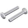 vidaXL Parafuso de Bloqueio de Cabe&ccedil;a 2 unid. Prateado M6 x 35 mm A&ccedil;o