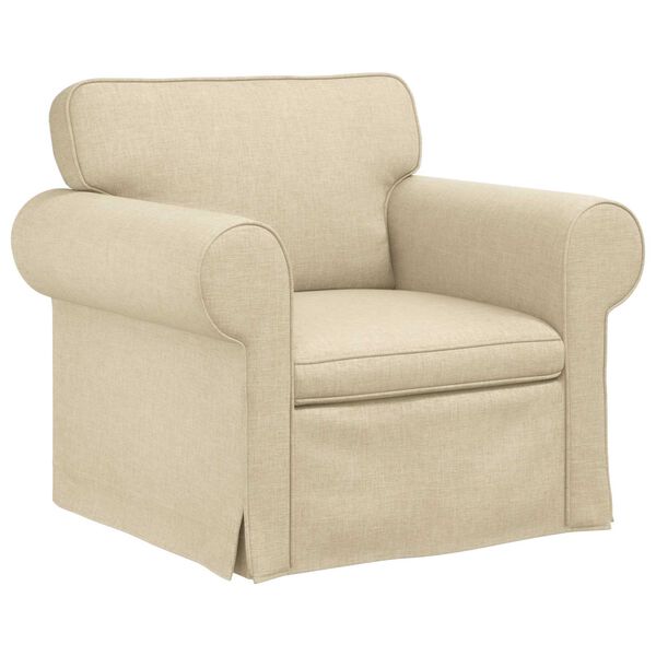 vidaXL Sof&aacute; 2 pcs Creme Dimens&otilde;es gerais: 215 x 82 x 80 cm (L x P x A)