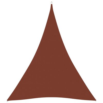 vidaXL Para-sol estilo vela tecido oxford triangular 5x6x6 m terracota