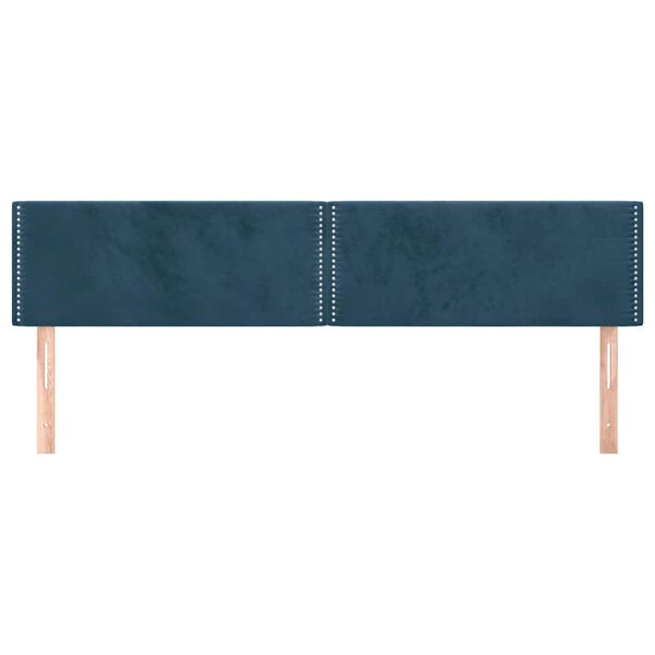 vidaXL Cabeceiras azul-escuro 200x5x78/88 cm veludo