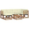 vidaXL Conjunto de Sof&aacute;s para Exterior 7 pcs Natural e Creme