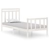 vidaXL Estrutura cama pequena solteiro 75x190 cm madeira maci&ccedil;a branco