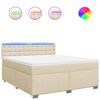 vidaXL Cama com molas/colch&atilde;o 180x200 cm tecido cor creme