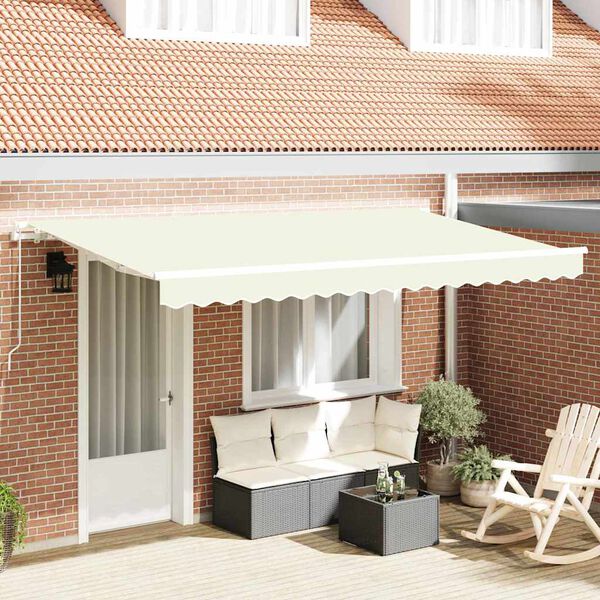 vidaXL Toldo Retr&aacute;til Creme 350 x 200 cm tecido