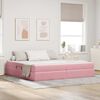 vidaXL Cama com arruma&ccedil;&atilde;o e colch&atilde;o Rosa 200 x 200 cm Veludo