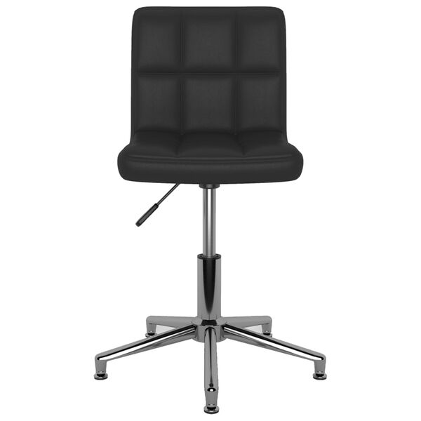 vidaXL Cadeira de jantar girat&oacute;ria couro artificial preto