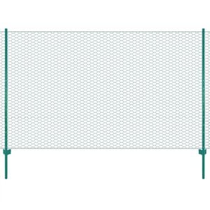 vidaXL Cerca de arame com postes a&ccedil;o 25x2 m verde