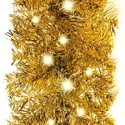 vidaXL Grinalda de Natal com luzes LED 20 m dourado