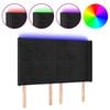 vidaXL Cabeceira de cama c/ luzes LED veludo 147x16x118/128 cm preto