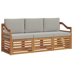 vidaXL Conjuntos de sof&aacute;s com almofada 3 pcs Cinza Natural e Claro