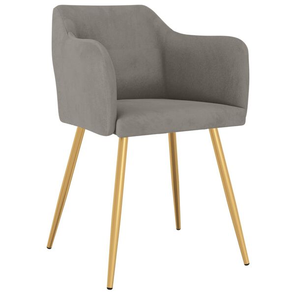 vidaXL Cadeiras de jantar 6 pcs veludo cinzento-claro
