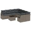 vidaXL Conjunto de Sof&aacute;s com almofada 9 pcs Cinzeto vime PE