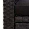 vidaXL 6 pcs conjunto lounge de jardim c/ almofadões vime PE preto
