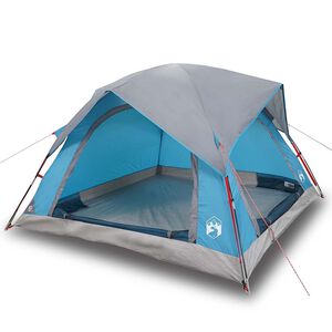 vidaXL Tenda de campismo cabana para 4 pessoas imperme&aacute;vel azul