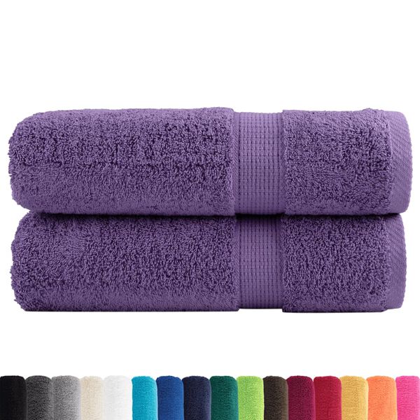 vidaXL Toalhas de m&atilde;os premium SOLUND 2pcs 50x100 cm 600 gsm roxo