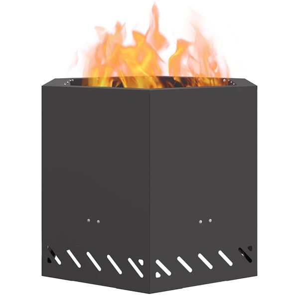vidaXL Fogueira Sem Fuma&ccedil;a Preto 58 x 58 x 51 cm A&ccedil;o
