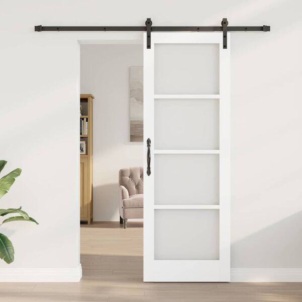 vidaXL Porta Deslizante ORKDAL Branco e Preto 73,5 x 211 cm