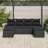 vidaXL Conjunto de Sof&aacute; de Jardim 6 pcs Preto Rattan de Polipropileno