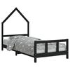 vidaXL Estrutura de cama infantil 90x200 cm pinho maci&ccedil;o preto