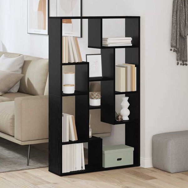 vidaXL Gabinete de Livros Carvalho Preto 70 x 20 x 102.5 cm