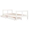 vidaXL Estrutura cama infantil c/ gavetas 80x200cm pinho maci&ccedil;o branco