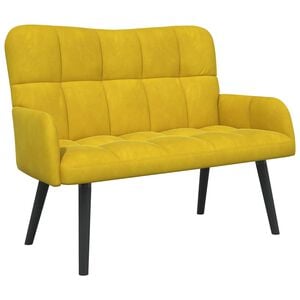 vidaXL Sof&aacute; de dois lugares Amarelo 115 x 61 x 87 cm Veludo