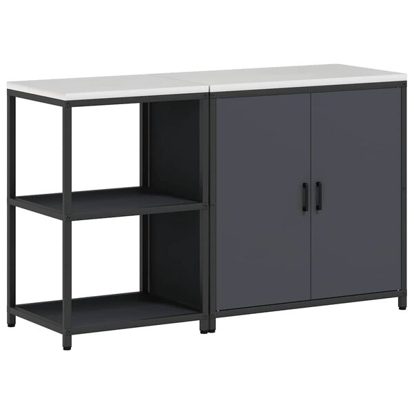 vidaXL Conjunto de Armazenamento de Cozinha com porta 2 pcs Antracite